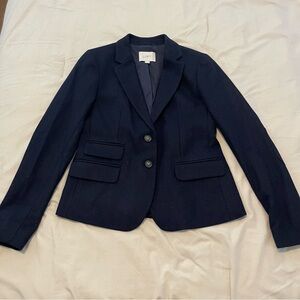 LOFT Women's Navy Blue Wool Blend Blazer Size 0